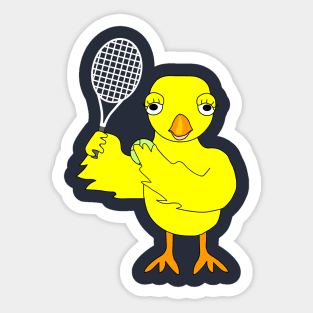 Tennis Chick White Racket Sticker